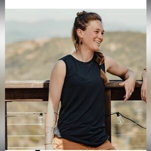 Ridge Merino Tencel/Merino Tank, black, size XS